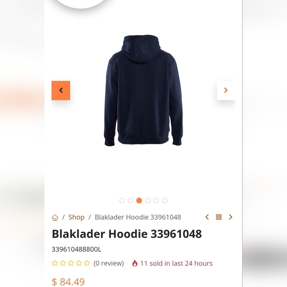 Blakladar Men's Navy Hoodie XL - Picture 2 of 7